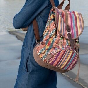 TOMS Departure Backpack Brown/Multi, EUC